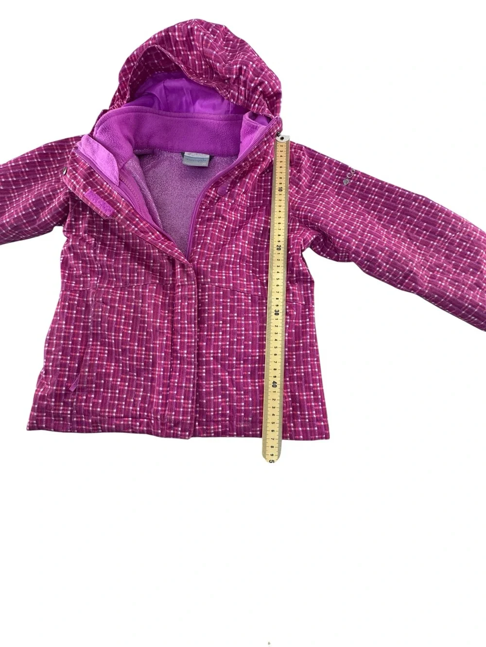 Columbia Girls' Pink & Purple interchange Hooded Snow Jacket